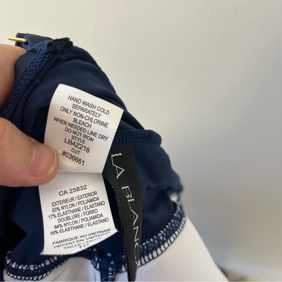 La Blanca Swim Nwt La Blanca One Piece Navy And White Swimsuit With